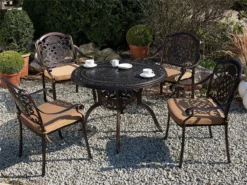 Mesa De Jardín De Metal Marrón Oscuro ⌀ 102 Cm SALENTO