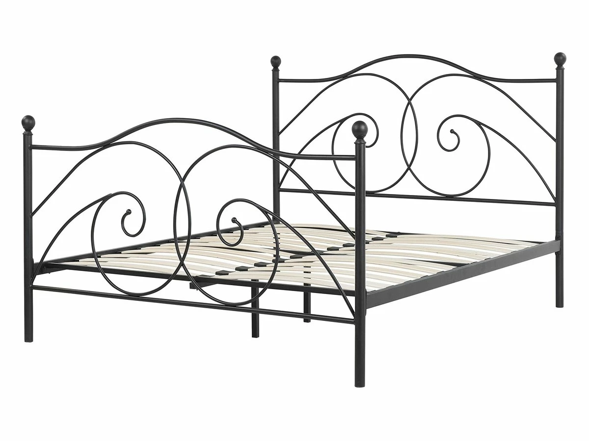 Cama Con Somier De Metal Negro 140 X 200 Cm DINARD 7 Cama Con Somier De Metal Negro 140 X 200 Cm DINARD - Imagen 7