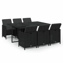 Juego Comedor Jardín 7 Pzas Con Cojines Ratán Sintético Negro VidaXL -Conforama Tienda de ventas 316810c93cceb86ab426d3d2d56d165bc7464886 d594892b8da54aa5ba851ef9d131a6e6