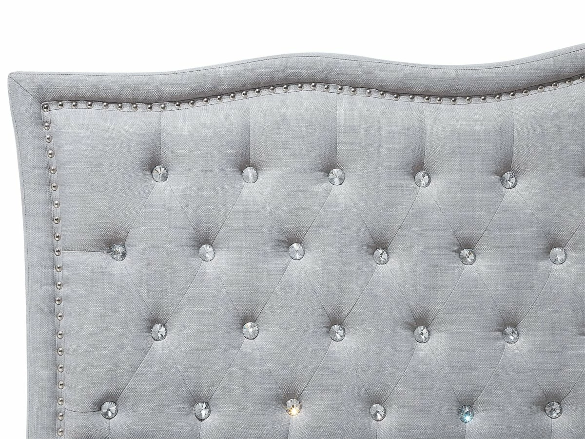 Cama Con Almacenaje De Poliéster Gris Claro/plateado 180 X 200 Cm METZ 9 Cama Con Almacenaje De Poliéster Gris Claro/plateado 180 X 200 Cm METZ - Imagen 9