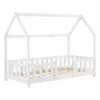 Cama Para Niños Sisimiut Forma De Casa Pino 80x160 Cm Blanco Mate [en.casa]