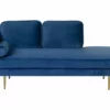 Chaise Longue De Terciopelo Azul Oscuro Izquierdo MIRAMAS