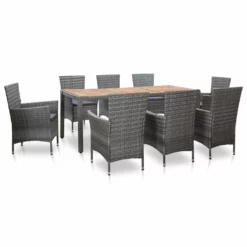 Set De Comedor De Jardín 9 Pzas Y Cojines Ratán Sintético Gris VidaXL -Conforama Tienda de ventas 3496ab819cf1f881d41b4c58bb5ea1b0ece19ed8 b5ff7db4d98a45dd8210d5a724b4201a
