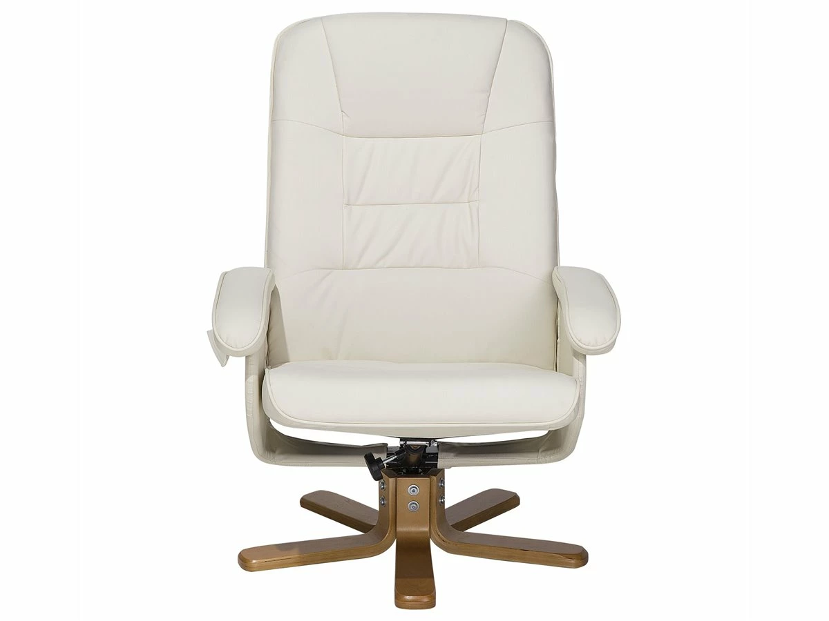 Sillón De Masaje De Piel Sintética Beige Crema/madera Clara RELAXPRO 5 Sillón De Masaje De Piel Sintética Beige Crema/madera Clara RELAXPRO - Imagen 5