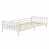 Cama Para Niños Nuuk Con Somier Y Protección Contra Caídas - Máx. 100 Kg - Pino 90 X 200 Cm - Blanco [en.casa]
