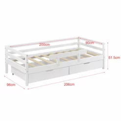 Cama Para Niños Reykholt Con 2 Cajones, Somier Y Protección Contra Caídas - Pino 90 X 200 Cm - Blanco [en.casa] -Conforama Tienda de ventas 38146abe566c5d087a19b2015f3eac4ba8aaf997 f6df0dce27b442f48ab381c291a0dcda