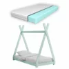 Cama Infantil Onejda Con Colchón De Espuma Fría- Diseño Tipi - Pino 70 X140 Cm - Verde Menta [en.casa]