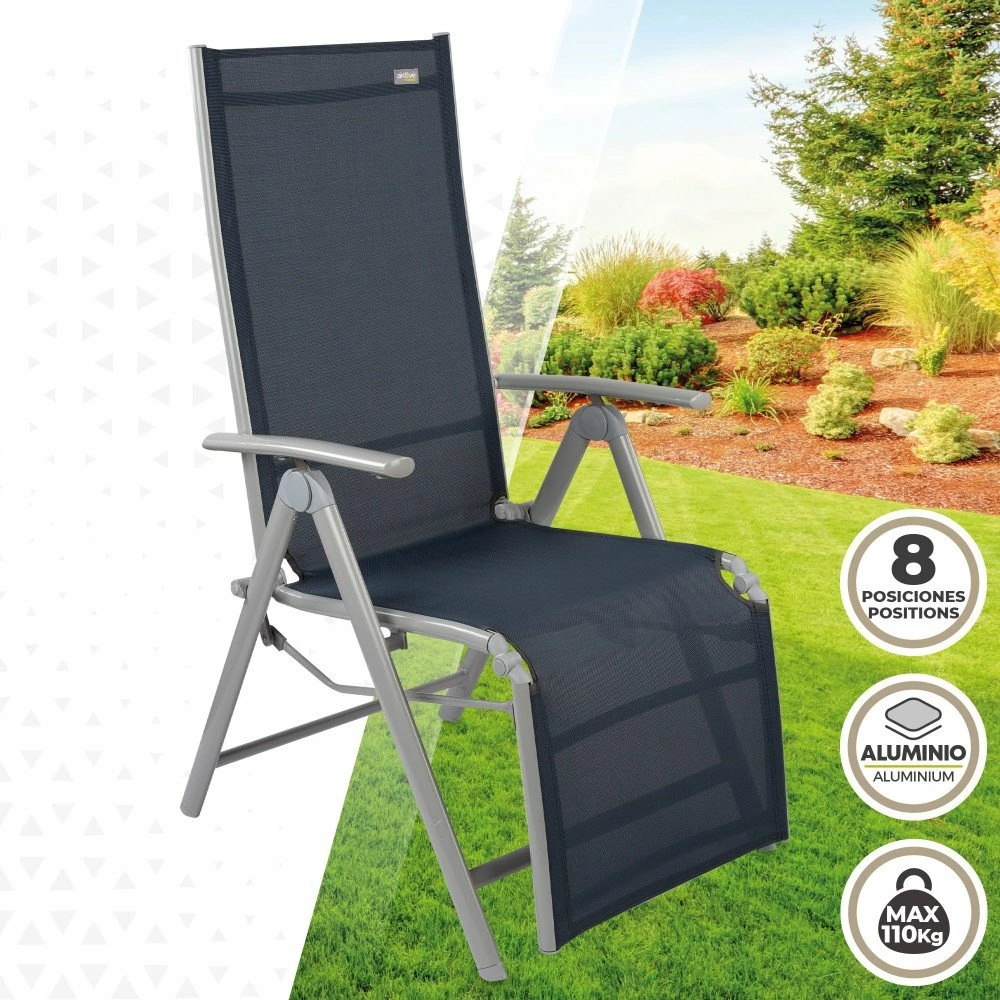Silla Tumbona Plegable 8 Posiciones Aktive 2 Silla Tumbona Plegable 8 Posiciones Aktive - Imagen 2