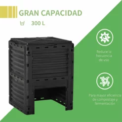 Outsunny Compostador Capacidad De 300L Compostera Orgánica Para Producción Abono De Jardín Exterior Con 48 Respiraderos 60,5x60,5x81,5 Cm Negro 12 Outsunny Compostador Capacidad De 300L Compostera Orgánica Para Producción Abono De Jardín Exterior Con 48 Respiraderos 60,5x60,5x81,5 Cm Negro -Conforama Tienda de ventas 39fcb63378d664f3ca4d6d66c26b858f75ab91bc 9954c2394a3440558c2822a38e59696f