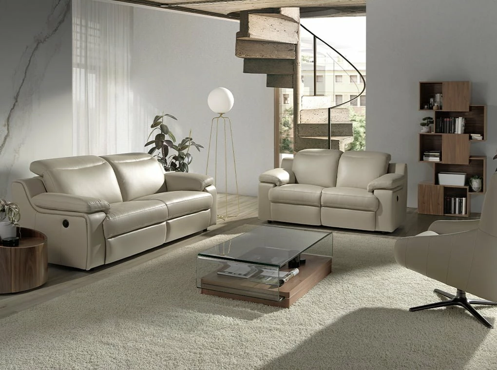 ANGEL CERDA Sofá 2 Plazas Piel Vacuno Gris Taupé 6 ANGEL CERDA Sofá 2 Plazas Piel Vacuno Gris Taupé - Imagen 6