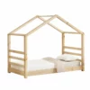 Cama Para Niños De Pino Vardø 80 X 160 Cm - Forma De Casa - Color Pino Natural [en.casa]