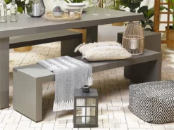 Banco De Jardín De Cemento Reforzado Gris 150 Cm TARANTO