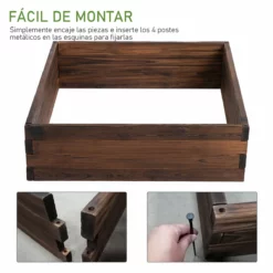 Outsunny Huerto Urbano Jardinera De Madera Maciza De Abeto Cama De Plantación De Jardín Para Cultivo Plantas Flores Hierbas 80x80x22,5 Cm Marrón -Conforama Tienda de ventas 3cd7c81ea8022ca120b3a7cc532720dbf905fe05 cdcd6401fac348329841c6d5189b6757