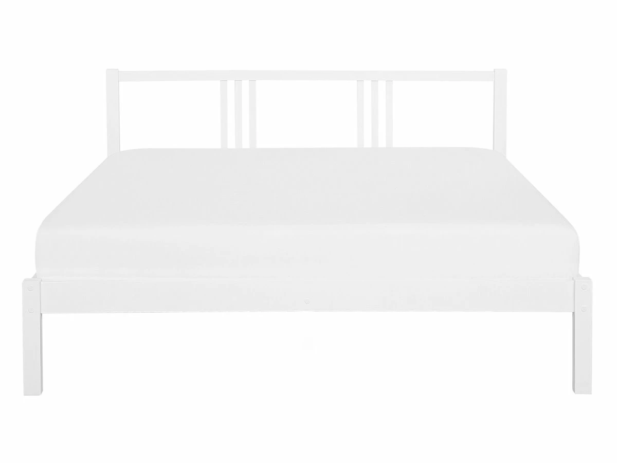 Cama Con Somier De Madera De Pino Blanca 140 X 200 Cm VANNES 4 Cama Con Somier De Madera De Pino Blanca 140 X 200 Cm VANNES - Imagen 4