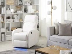 Sillón Reclinable De Piel Sintética Blanco Con LED Y Puerto USB VIRRAT -Conforama Tienda de ventas 3e97182db72cc291b7371723dc9e71d345d960e9 ec44b1df8e974da48064dbfd1b621a02