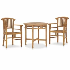Conjunto De Comedor De Jardín 3 Piezas Madera Maciza De Teca VidaXL
