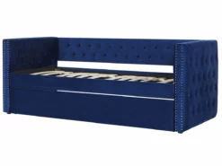 Cama Con Somier De Terciopelo Azul Marino 90 X 200 Cm GASSIN -Conforama Tienda de ventas 3f4a697216f767c876b07b8909c98b7ac1c9e183 6e52d1b4eb4544edb29094054ffd8d50