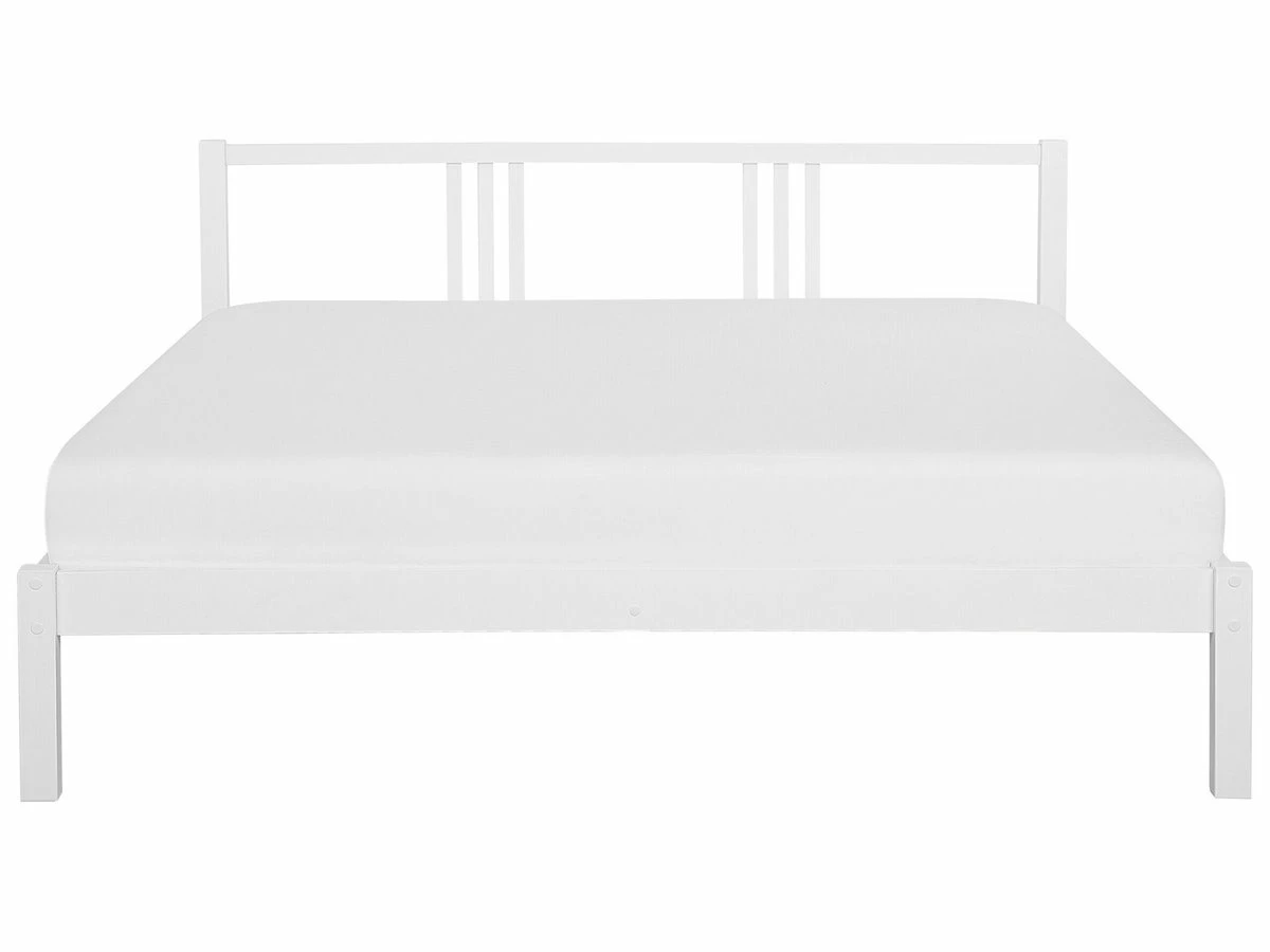 Cama Con Somier De Madera De Pino Blanca 180 X 200 Cm VANNES 4 Cama Con Somier De Madera De Pino Blanca 180 X 200 Cm VANNES - Imagen 4