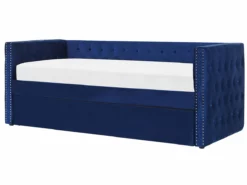 Cama Con Somier De Terciopelo Azul Marino 90 X 200 Cm GASSIN -Conforama Tienda de ventas 40e5e3ddfea918fcd195f3a3e1b2c0195ab6cd8d dc7cc442dc6c4df7b80b242dc0d3d785