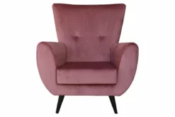 Sillón Fijo ROBER Color Rosa Y Patas De Metal Color Gris