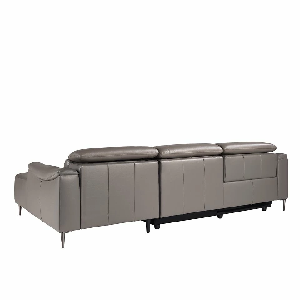 Sofá Chaise Longue (R) Tapizado En Piel De Origen Vacuno Color Gris Oscuro. Reposacabezas Articulados Independientes Manuales Y Asiento Laterial Con Mecanismo Eléctrico De Relax. 6 Sofá Chaise Longue (R) Tapizado En Piel De Origen Vacuno Color Gris Oscuro. Reposacabezas Articulados Independientes Manuales Y Asiento Laterial Con Mecanismo Eléctrico De Relax. - Imagen 6