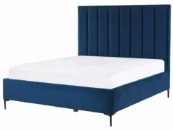 Cama Con Somier De Terciopelo Azul Marino/negro 140 X 200 Cm SEZANNE -Conforama Tienda de ventas 42d039535a31809e84e6294fcec9477ed58cc8bf b2a31d47ef384d1ba560770afe0a6ff9