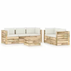 Muebles De Jardín 6 Piezas Con Cojines Madera Impregnada Verde VidaXL -Conforama Tienda de ventas 443a107fe76d21b5f50d3c7ee63c4d25cb1f7c37 f6819ae853604814a29217055ee6d055