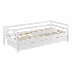 Cama Para Niños Reykholt Con 2 Cajones, Somier Y Protección Contra Caídas - Pino 90 X 200 Cm - Blanco [en.casa] -Conforama Tienda de ventas 4468ad9cd9af33c7df4f10b4d8fc184e26b17ef0 a8aaae52e6d1407dbb19eef57467c943