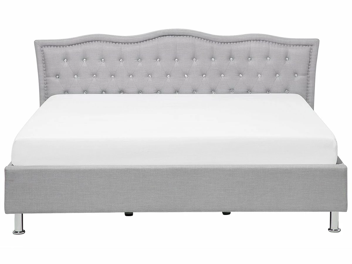 Cama Con Almacenaje De Poliéster Gris Claro/plateado 180 X 200 Cm METZ 5 Cama Con Almacenaje De Poliéster Gris Claro/plateado 180 X 200 Cm METZ - Imagen 5