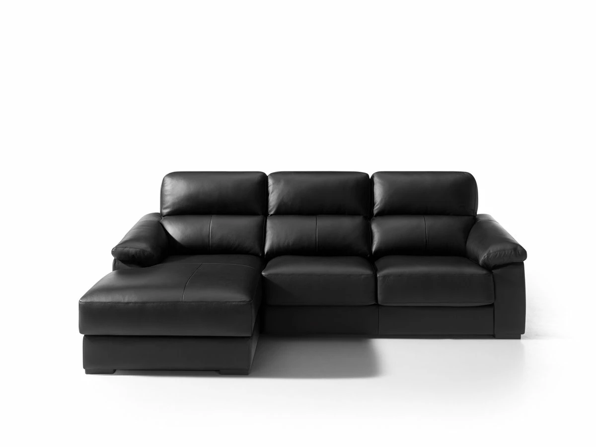 Chaise LonguePiel WILLY Izquierda Negro 1 Chaise LonguePiel WILLY Izquierda Negro