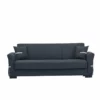 Sofá Cama De 3 Plazas STELA Color Antracita Incluye 2 Cojines De Color Gris Claro