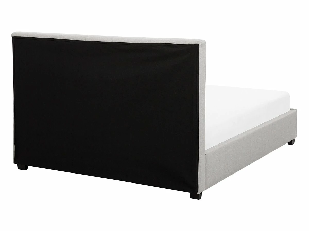 Cama Con Almacenaje De Poliéster Gris Claro/negro 140 X 200 Cm LA ROCHELLE 6 Cama Con Almacenaje De Poliéster Gris Claro/negro 140 X 200 Cm LA ROCHELLE - Imagen 6