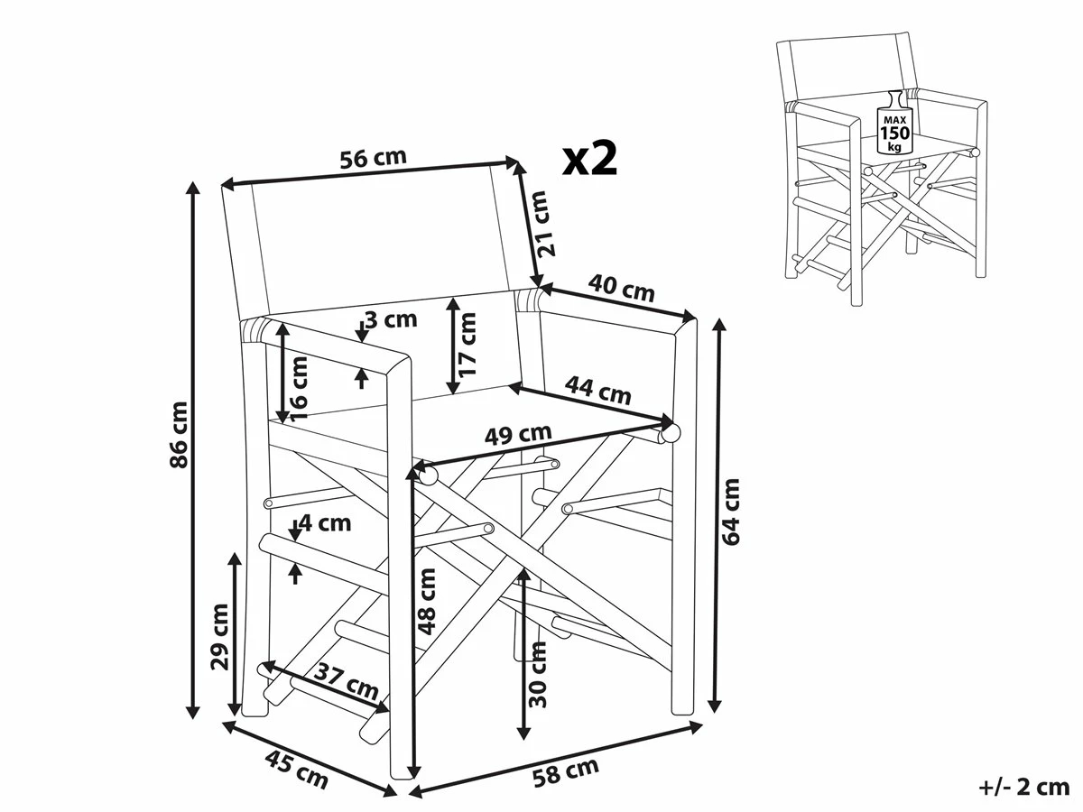 Conjunto De 2 Sillas De Balcón De Madera Clara MOLISE 3 Conjunto De 2 Sillas De Balcón De Madera Clara MOLISE - Imagen 3