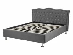 Cama Con Almacenaje De Terciopelo Gris Oscuro 140 X 200 Cm METZ -Conforama Tienda de ventas 46f995b75fa791add323f58987f61a0ff5d68469 68896724312b475fa9822e8c54c69ee0