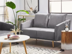 Conjunto De Sala De Estar 5 Plazas De Terciopelo Gris MAURA -Conforama Tienda de ventas 477a6feb05a74b4c37da0b8e7817496510d15b96 1f50597cb95348e7bf554f67c3ebca24