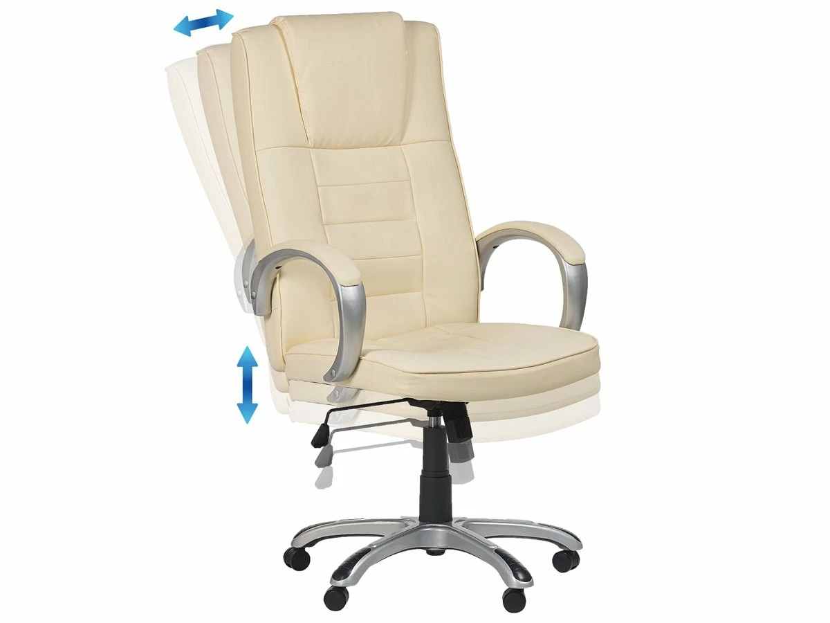 Sillón De Masaje De Piel Sintética Beige/plateado GRANDEUR II 6 Sillón De Masaje De Piel Sintética Beige/plateado GRANDEUR II - Imagen 6