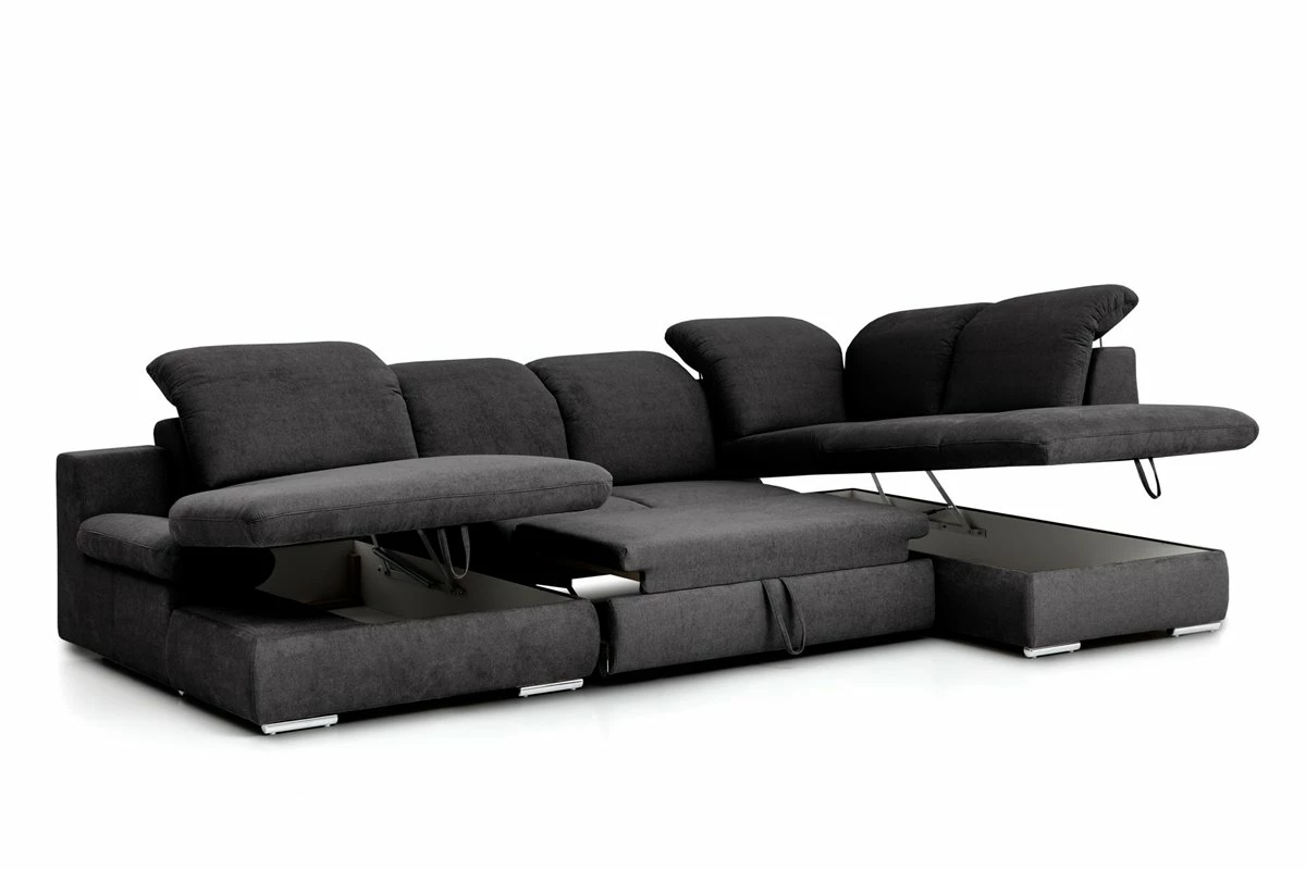 Rinconera Con CamaISONA Tela Color Antracita Derecho 3 Rinconera Con CamaISONA Tela Color Antracita Derecho - Imagen 3