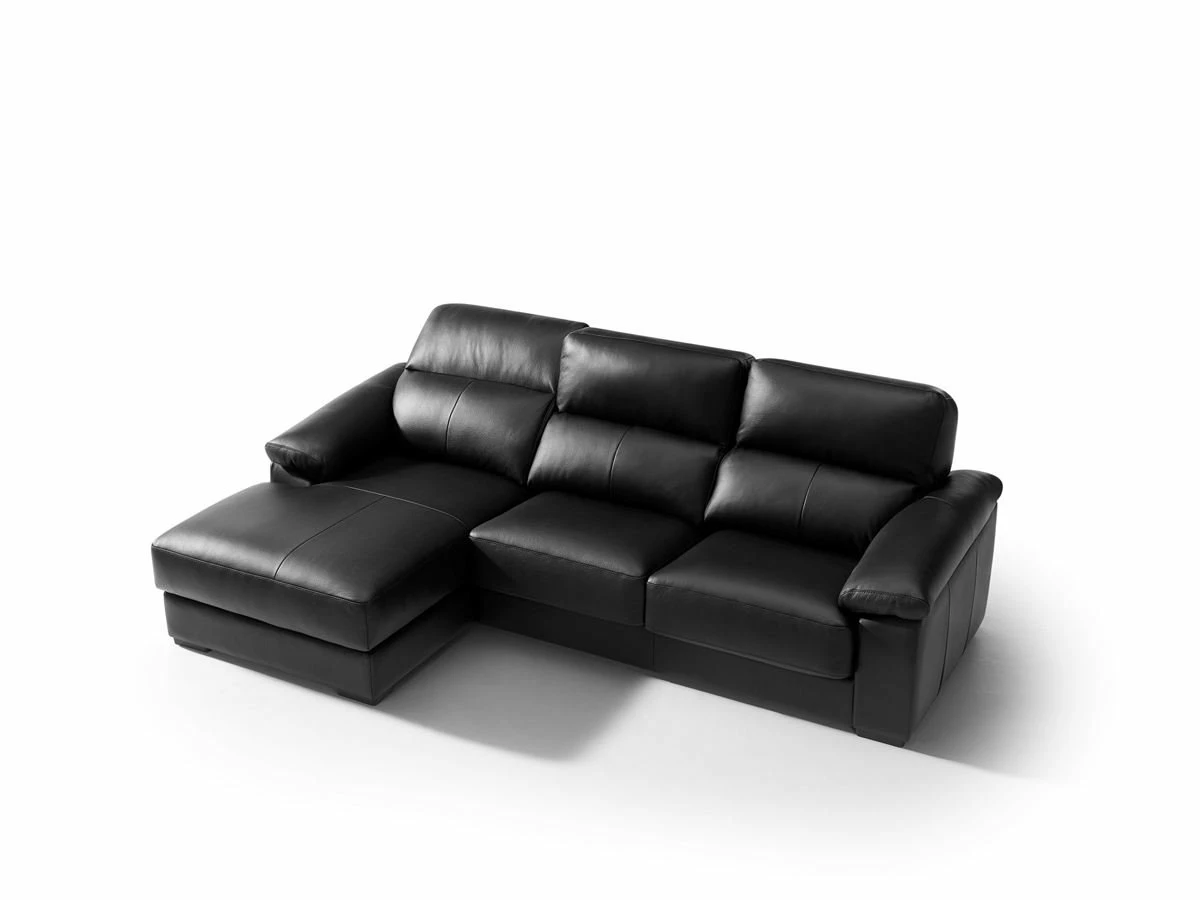 Chaise LonguePiel WILLY Izquierda Negro 7 Chaise LonguePiel WILLY Izquierda Negro - Imagen 7