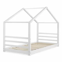 Cama Para Niños Vardø Con Somier - Forma De Casa - Pino 200 X 90 Cm - Blanco Mate [en.casa] -Conforama Tienda de ventas 49b6a31c21545f296178c1196f4fc9bc85b45512 88364c0ace2c4bf796ee0ef45633325f