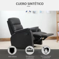 HOMCOM Sillón Relax Reclinable Manual Tapizado En PU Con Reposapiés Retráctil Asiento Y Respaldo Extra Acolchados Para Salón Oficina Dormitorio 75x92x99 Cm Marrón -Conforama Tienda de ventas 4a213e0841420bc9ec39e5114a4e6833dc80d819 a5634b0c8b0748b88ab5c742ec95375b