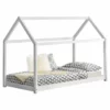 Cama Infantil Netstal De Madera Pino Forma De Casa - 70 X 140 Cm - Blanco [en.casa]