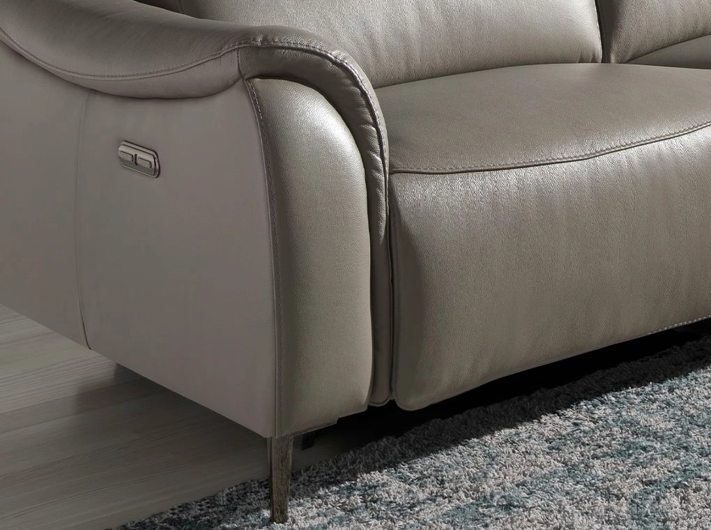 Sofá Chaise Longue (R) Tapizado En Piel De Origen Vacuno Color Gris Oscuro. Reposacabezas Articulados Independientes Manuales Y Asiento Laterial Con Mecanismo Eléctrico De Relax. 5 Sofá Chaise Longue (R) Tapizado En Piel De Origen Vacuno Color Gris Oscuro. Reposacabezas Articulados Independientes Manuales Y Asiento Laterial Con Mecanismo Eléctrico De Relax. - Imagen 5