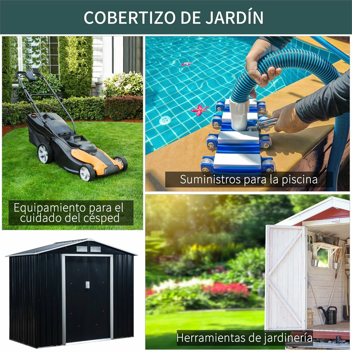 Outsunny Caseta De Jardín 213x130x185 Cm Cobertizo Metálico De Exterior Para Almacenamiento De Herramientas Con 2 Puertas Correderas Y 4 Ventanas Para Terraza Gris 6 Outsunny Caseta De Jardín 213x130x185 Cm Cobertizo Metálico De Exterior Para Almacenamiento De Herramientas Con 2 Puertas Correderas Y 4 Ventanas Para Terraza Gris - Imagen 6