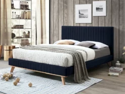 Cama Con Somier De Chenilla Azul Oscuro/madera Clara 180 X 200 Cm TALENCE -Conforama Tienda de ventas 4f9609ac1bdf186608af8207ee85724d7c513ebc 035ffbb25b2a481194a3be9330ccd637