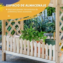 Outsunny Huerto Urbano Elevado De Madera 90x30x90 Cm Mesa De Cultivo De Jardín Con Estante Inferior Seto Decorativo Y 4 Orificios De Drenaje Para Plantas Macetas Flores Natural -Conforama Tienda de ventas 500e2fa81906fc2de181cf2394176c6c1c900081 78e671ddee524df48ccad875e8f8bfa2