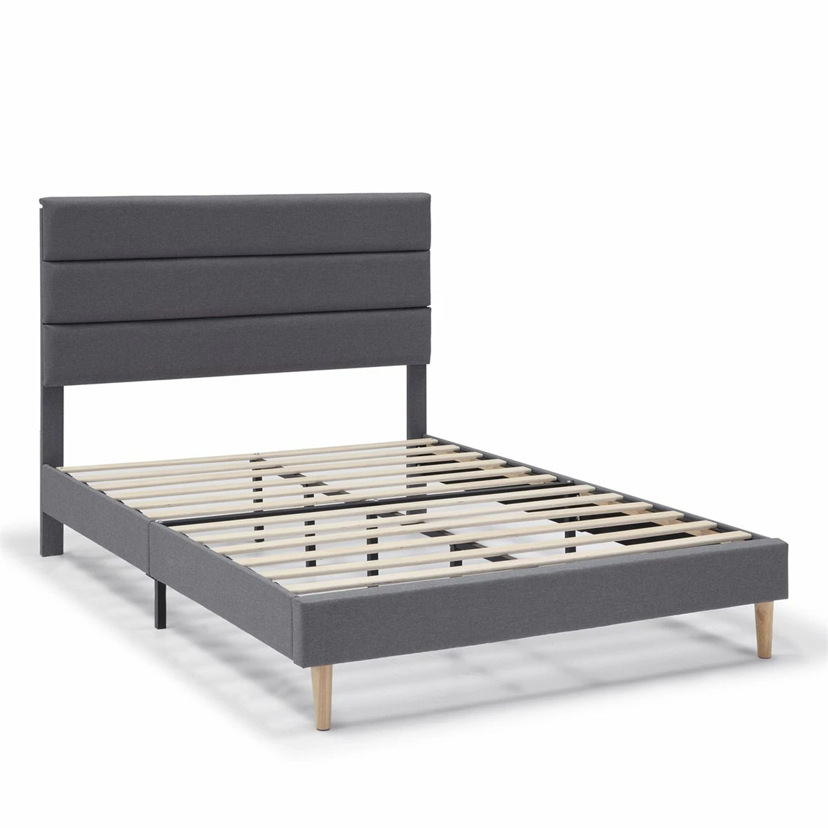 Estructura De Cama Tapizada Aroma 135/140x190 Cm, Gris Oscuro 1 Estructura De Cama Tapizada Aroma 135/140x190 Cm, Gris Oscuro