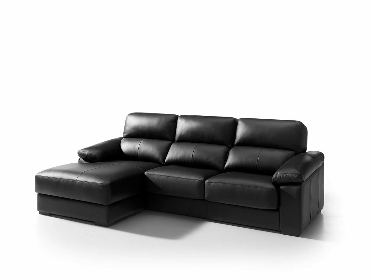 Chaise LonguePiel WILLY Izquierda Negro 6 Chaise LonguePiel WILLY Izquierda Negro - Imagen 6