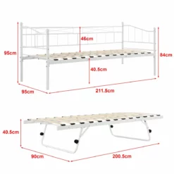 Cama Con Cama Supletoria Skutskär Con 4 Ruedas Metal90 X 200 Cm / Cama - Blanco Mate [en.casa] -Conforama Tienda de ventas 5319cb1a9c7ce5110d51adb79c7e62264c5b3659 ffcaaf7257304eeabe8ff37fadde1c85