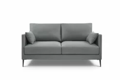 Sofa De 2 Plazas NERO En Tela Con Patas Metalicas Gris