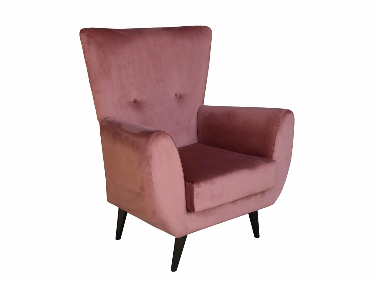 Sillón Fijo ROBER Color Rosa Y Patas De Metal Color Gris 2 Sillón Fijo ROBER Color Rosa Y Patas De Metal Color Gris - Imagen 2